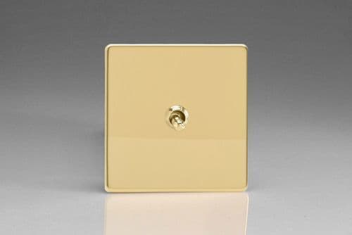 Varilight XEVT1S Euro Polished Brass 1 Gang 10A 1 or 2 Way Toggle Light Switch