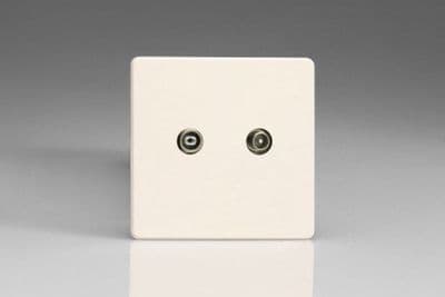 Varilight XEY2RTVS.MW European Matt White 2 Gang Radio/TV Termination Socket