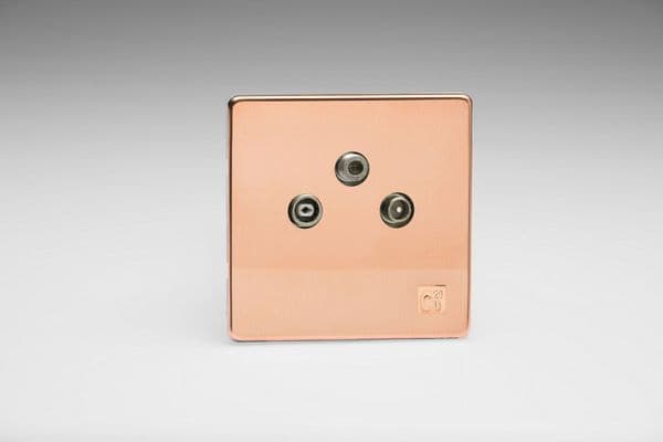 Varilight XEY3RTVS.AC European Cu29 Raw Copper 3 Gang Radio/TV/Satellite Termination Socket