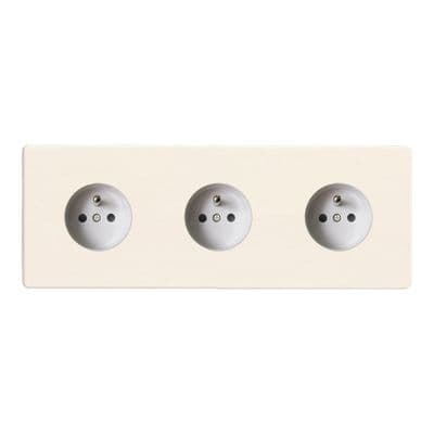 Varilight XEY444FW.MW European Matt White 3 Gang 16A Flush Socket Pin Earth