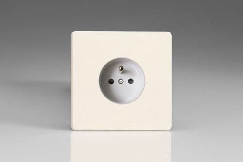 Varilight XEY4FW.MW European Matt White 1 Gang 16A Flush Socket Pin Earth