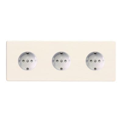 Varilight XEY555FW.MW European Matt White 3 Gang 16A Flush Socket Schuko Earth
