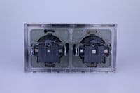 Varilight XEY55FW.MW European Matt White 2 Gang 16A Flush Socket Schuko Earth