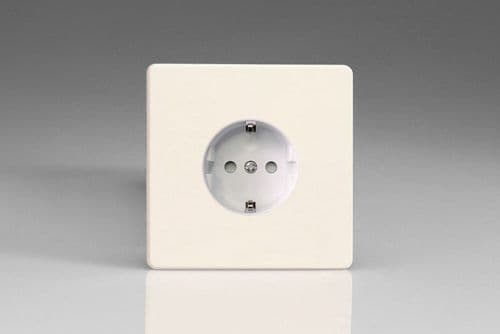 Varilight XEY5FW.MW European Matt White 1 Gang 16A Flush Socket Schuko Earth
