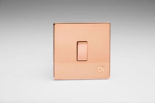 Varilight XEY7S.AC European Cu29 Raw Copper 1 Gang 10A Intermediate Rocker Light Switch