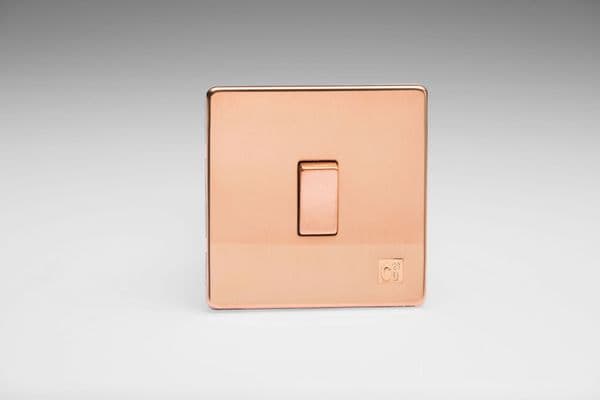 Varilight XEY7S.AC European Cu29 Raw Copper 1 Gang 10A Intermediate Rocker Light Switch