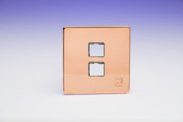 Varilight XEYD2S.AC European Cu29 Raw Copper 2 Gang Keystone Data Plate