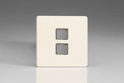 Varilight XEYD2S.MW European Matt White 2 Gang Keystone Data Plate