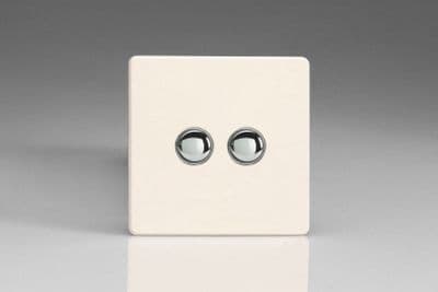 Varilight XEYM2S.MW European Matt White 2 Gang 6A 1-Way Push-to-Make Momentary Switch