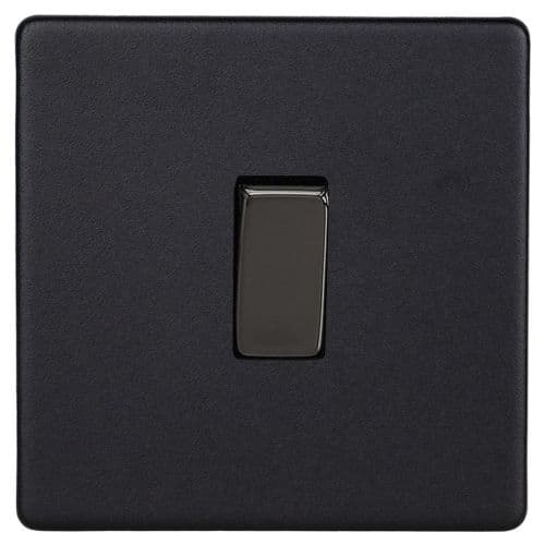 Varilight XEYR1S.MB European Matt Black 1 Gang 6A 1 Way Push-to-Make Retractive Switch