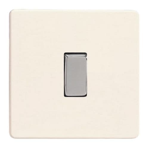 Varilight XEYR1S.MW European Matt White 1 Gang 6A 1 Way Push-to-Make Retractive Switch