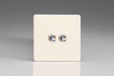 Varilight XEYT2S.MW European Matt White 2 Gang 10A 2 Way Toggle Light Switch