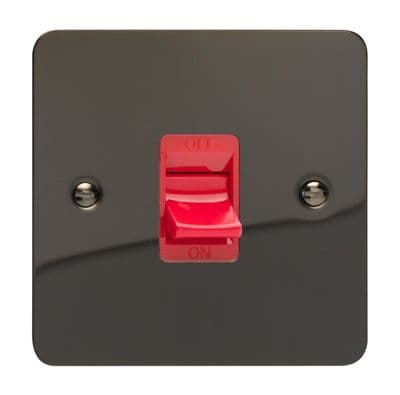 Varilight XFI45S Ultraflat Iridium Black 45A DP Cooker Switch Single Plate