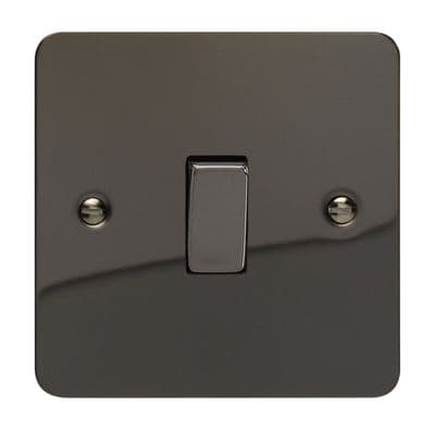 Varilight XFI7D Ultraflat Iridium Black 1 Gang 10A Intermediate Rocker Light Switch