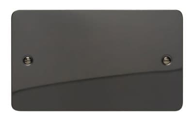Varilight XFIDB Ultraflat Iridium Black 2 Gang Double Blank Plate