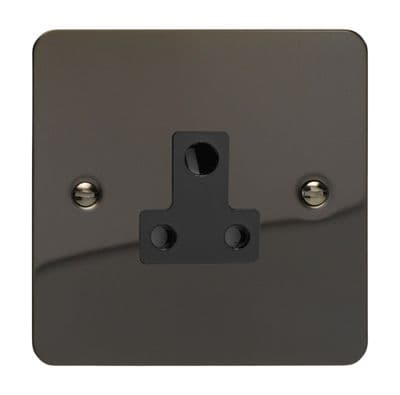 Varilight XFIRP5AB Ultraflat Iridium Black 1 Gang 5A Round Pin Plug Socket