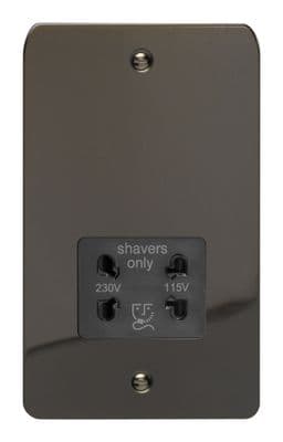Varilight XFISSB Ultraflat Iridium Black Dual Voltage Shaver Socket 230V/115V