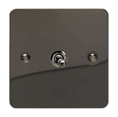 Varilight XFIT1 Ultraflat Iridium Black 1 Gang 10A 1 or 2 Way Toggle Light Switch