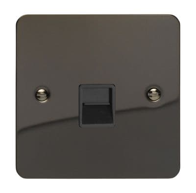 Varilight XFITSB Ultraflat Iridium Black 1 Gang Telephone Slave (Extension) Socket