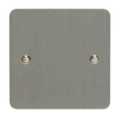 Varilight XFSSB Ultraflat Brushed Steel 1 Gang Single Blank Plate