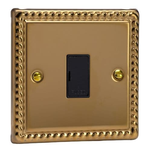 Varilight XG6UB Georgian Polished Brass 1 Gang 13A Unswitched Fused Spur