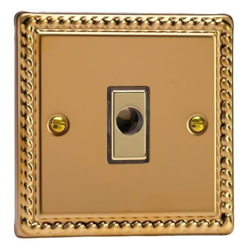 Varilight XGFOD Georgian Polished Brass 1 Gang 16A Flex Outlet Plate