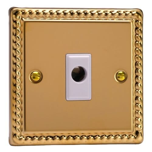 Varilight XGFOW Georgian Polished Brass 1 Gang 16A Flex Outlet Plate