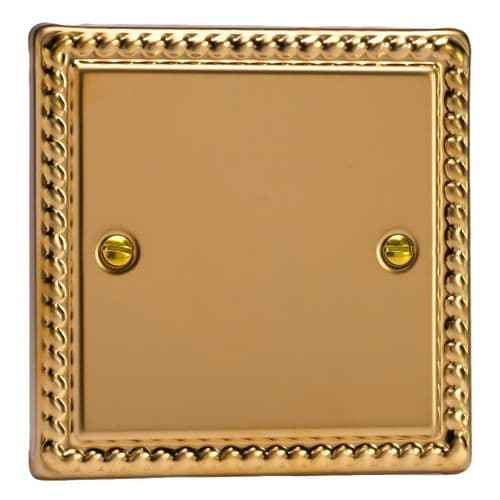Varilight XGSB Georgian Polished Brass 1 Gang Single Blank Plate