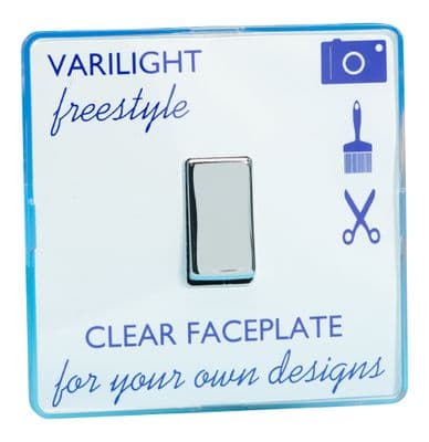 Varilight XIF1C Freestyle Clear 1 Gang 10A 1 or 2 Way Rocker Light Switch