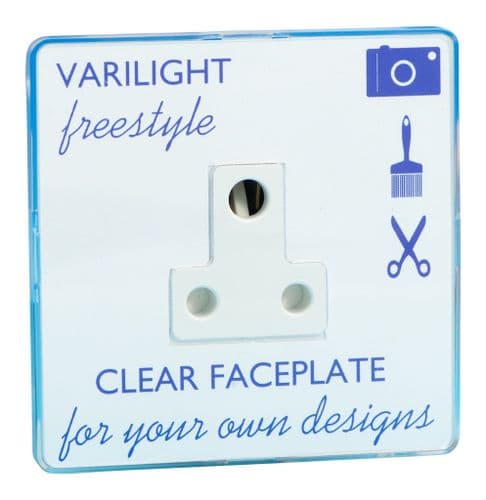 Varilight XIFRP5ACW Freestyle Clear 1 Gang 5A Round Pin Plug Socket