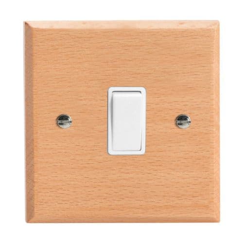 Varilight XK1BEW Kilnwood Scandic Beech 1 Gang 10A 1 or 2 Way Rocker Light Switch