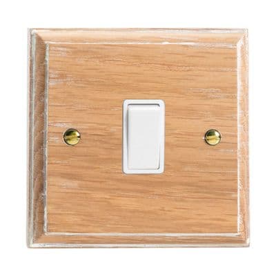 Varilight XK1LOW Kilnwood Limed Oak 1 Gang 10A 1 or 2 Way Rocker Light Switch