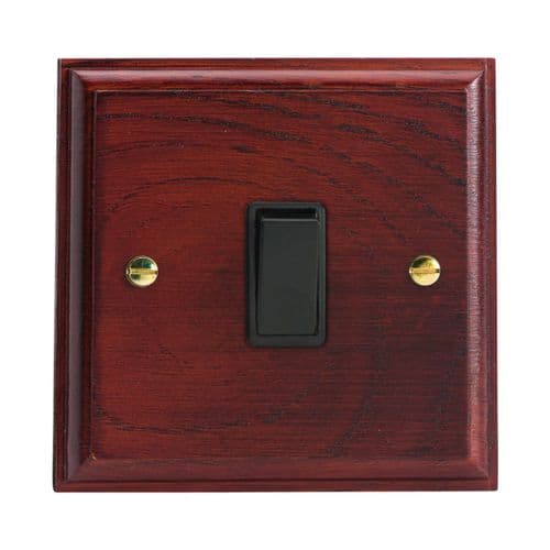 Varilight XK1MB Kilnwood Mahogany 1 Gang 10A 1 or 2 Way Rocker Light Switch