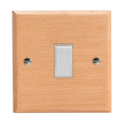 Varilight XK20BEW Kilnwood Scandic Beech 1 Gang 20A Double Pole Switch