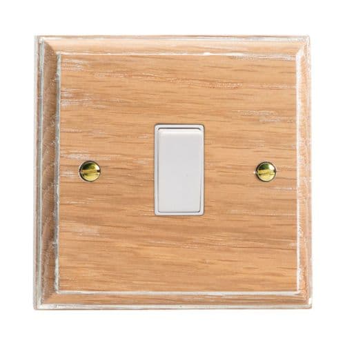 Varilight XK20LOW Kilnwood Limed Oak 1 Gang 20A Double Pole Switch