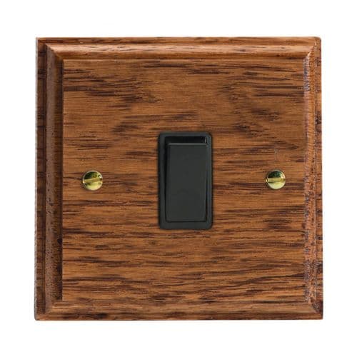 Varilight XK20MOB Kilnwood Medium Oak 1 Gang 20A Double Pole Switch