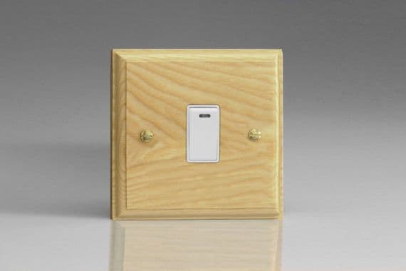 Varilight XK20NAW Kilnwood Ash 1 Gang 20A Double Pole Switch With Neon