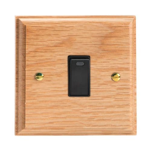 Varilight XK20NOB Kilnwood Oak 1 Gang 20A Double Pole Switch + Neon Indicator