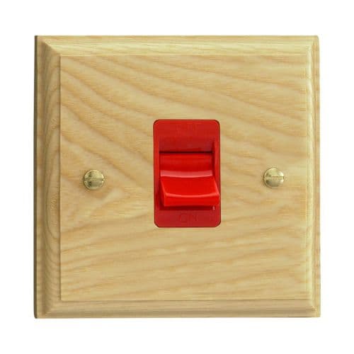 Varilight XK45SAW Kilnwood Ash 45A DP Cooker Switch Single Plate