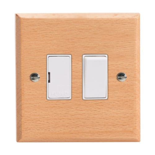 Varilight XK6BEW Kilnwood Scandic Beech 1 Gang 13A Switched Fused Spur