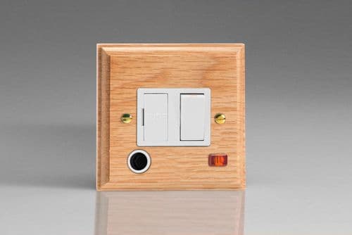 Varilight XK6FONOW Kilnwood Oak 1 Gang 13A Switched Fused Spur + Neon + Flex Outlet