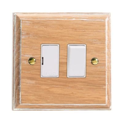 Varilight XK6LOW Kilnwood Limed Oak 1 Gang 13A Switched Fused Spur