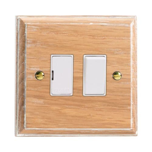 Varilight XK6LOW Kilnwood Limed Oak 1 Gang 13A Switched Fused Spur