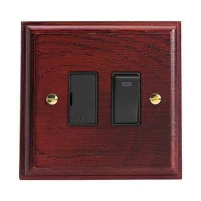 Varilight XK6NMB Kilnwood Mahogany 1 Gang 13A Switched Fused Spur + Neon