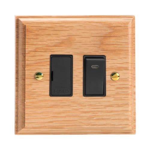 Varilight XK6NOB Kilnwood Oak 1 Gang 13A Switched Fused Spur + Neon