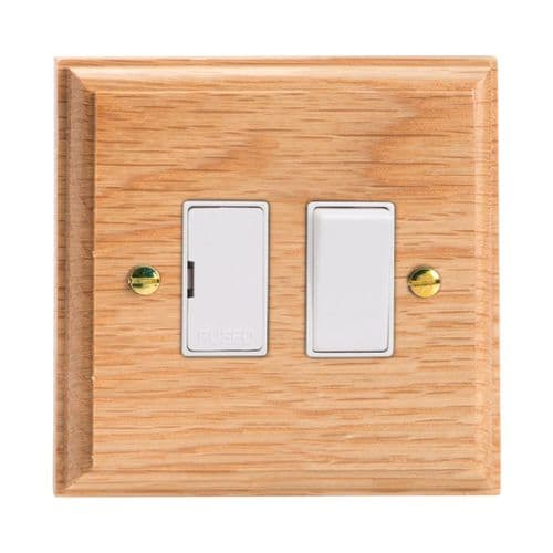 Varilight XK6OW Kilnwood Oak 1 Gang 13A Switched Fused Spur