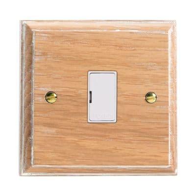 Varilight XK6ULOW Kilnwood Limed Oak 1 Gang 13A Unswitched Fused Spur