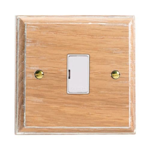 Varilight XK6ULOW Kilnwood Limed Oak 1 Gang 13A Unswitched Fused Spur