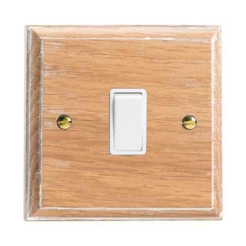 Varilight XK7LOW Kilnwood Limed Oak 1 Gang 10A Intermediate Rocker Light Switch