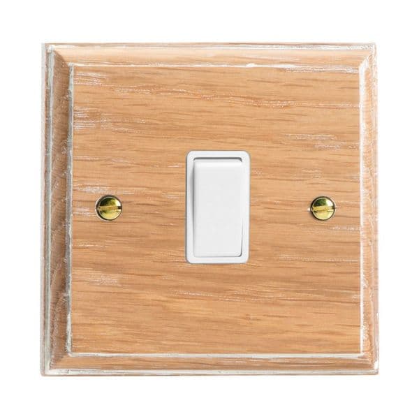 Varilight XK7LOW Kilnwood Limed Oak 1 Gang 10A Intermediate Rocker Light Switch